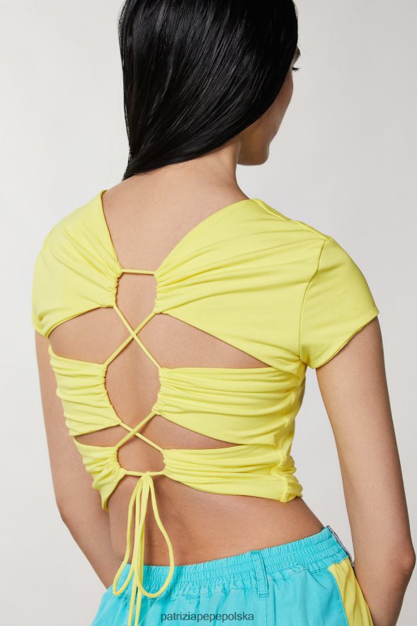 strój Patrizia Pepe letni żółty kobiety wycięty tył u góry 866488203