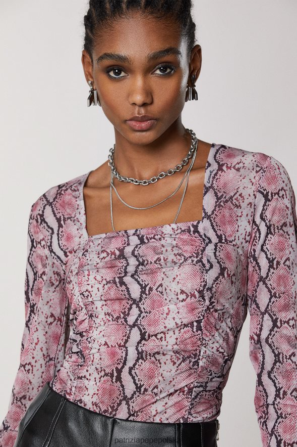 strój Patrizia Pepe marzycielski nadruk Pythona kobiety tunika z długim rękawem 866488479