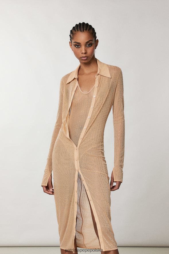 strój Patrizia Pepe nago i kryształowo kobiety Body z tiulu ze strasami 866488321