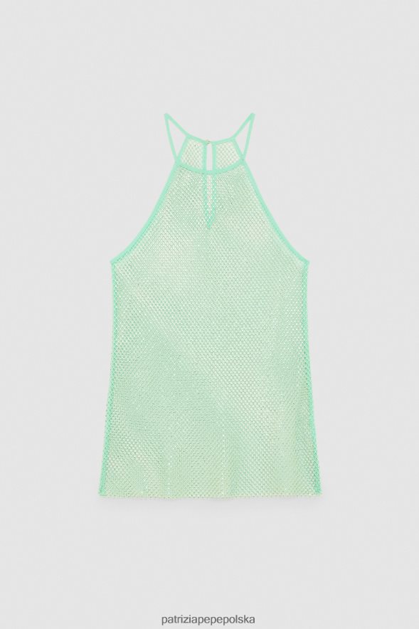 strój Patrizia Pepe planeta zielona kobiety top bez rękawów z kryształkami 866488122