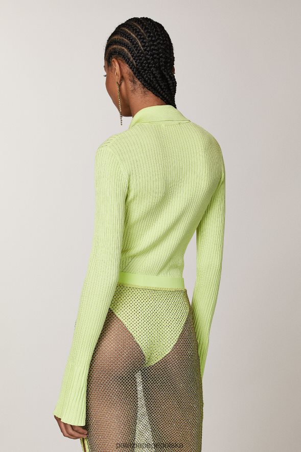 strój Patrizia Pepe słoneczna limonka kobiety Body ze ściągaczem 866488415