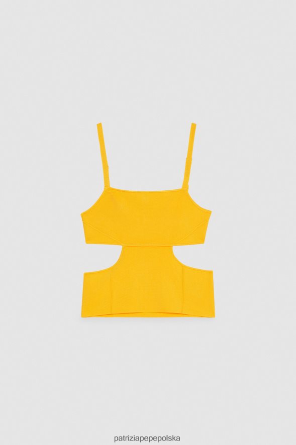 strój Patrizia Pepe soczysta pomarańcza kobiety wycięty top 866488316