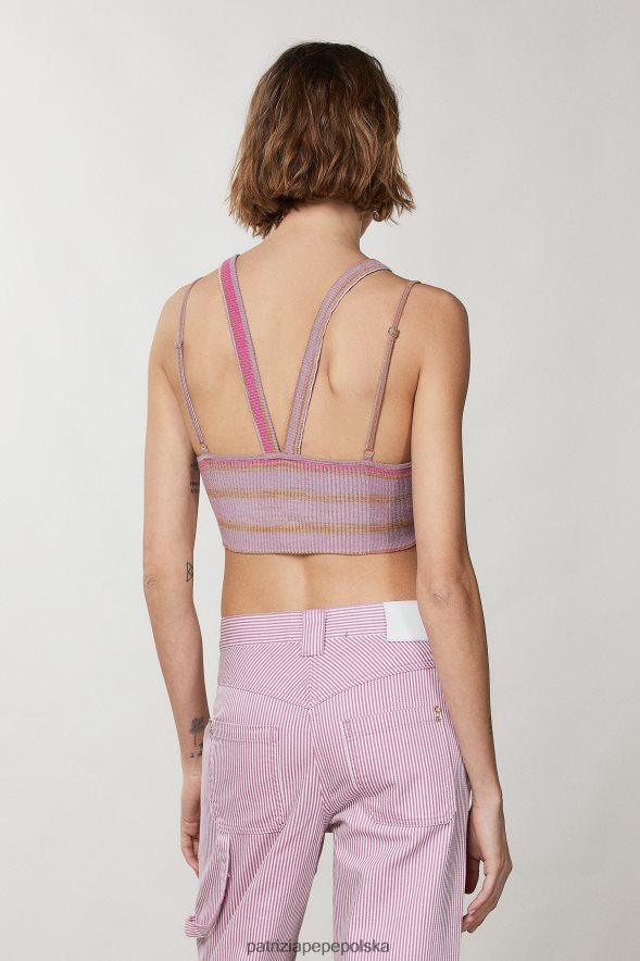 strój Patrizia Pepe spokojne żebro Fuxia kobiety krótki top ze ściągaczem 866488224