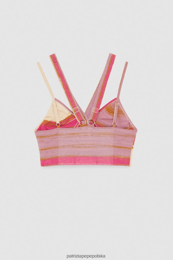 strój Patrizia Pepe spokojne żebro Fuxia kobiety krótki top ze ściągaczem 866488224