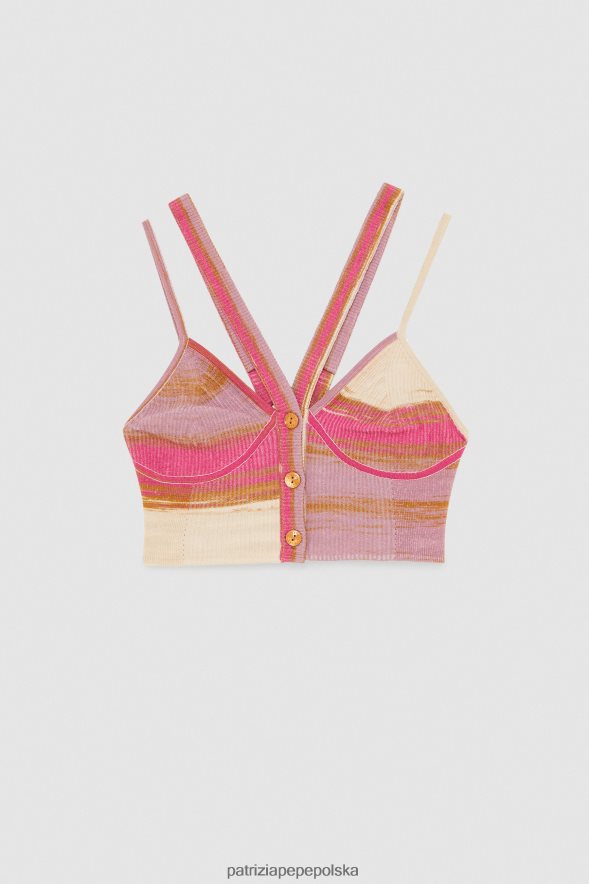 strój Patrizia Pepe spokojne żebro Fuxia kobiety krótki top ze ściągaczem 866488224