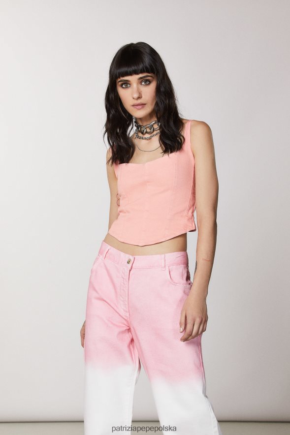 strój Patrizia Pepe umyta soczysta brzoskwinia kobiety gorset zapinany na zamek 866488502