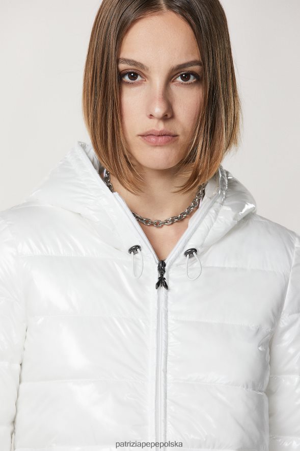 strój Patrizia Pepe Bianco kobiety puchowa kurtka z kapturem 86648851