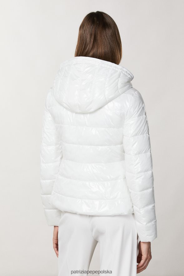 strój Patrizia Pepe Bianco kobiety puchowa kurtka z kapturem 86648851