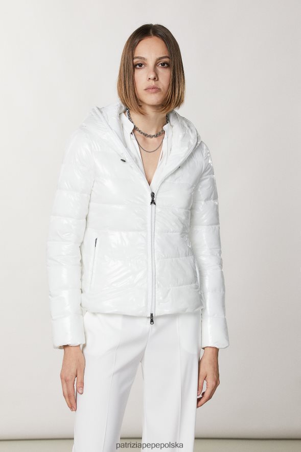 strój Patrizia Pepe Bianco kobiety puchowa kurtka z kapturem 86648851