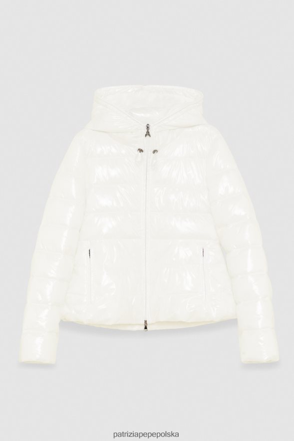 strój Patrizia Pepe Bianco kobiety puchowa kurtka z kapturem 86648851