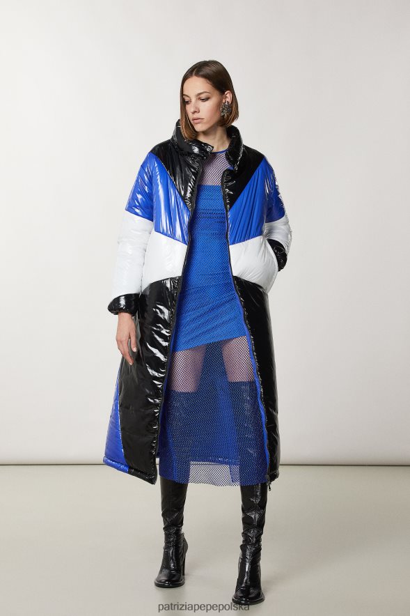 strój Patrizia Pepe kolor bloku kobiety obszerna nylonowa kurtka puchowa 86648849