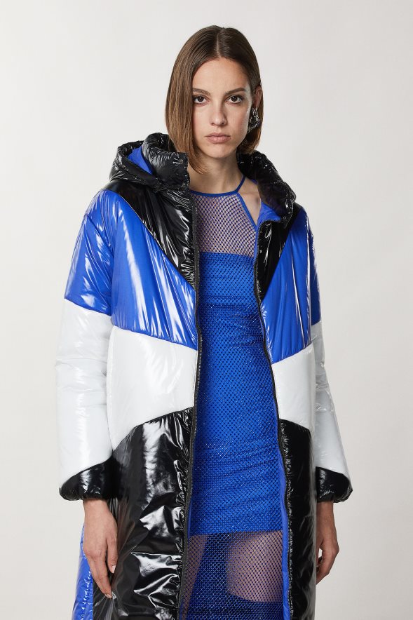 strój Patrizia Pepe kolor bloku kobiety obszerna nylonowa kurtka puchowa 86648849