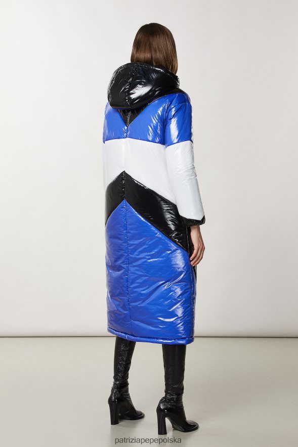 strój Patrizia Pepe kolor bloku kobiety obszerna nylonowa kurtka puchowa 86648849