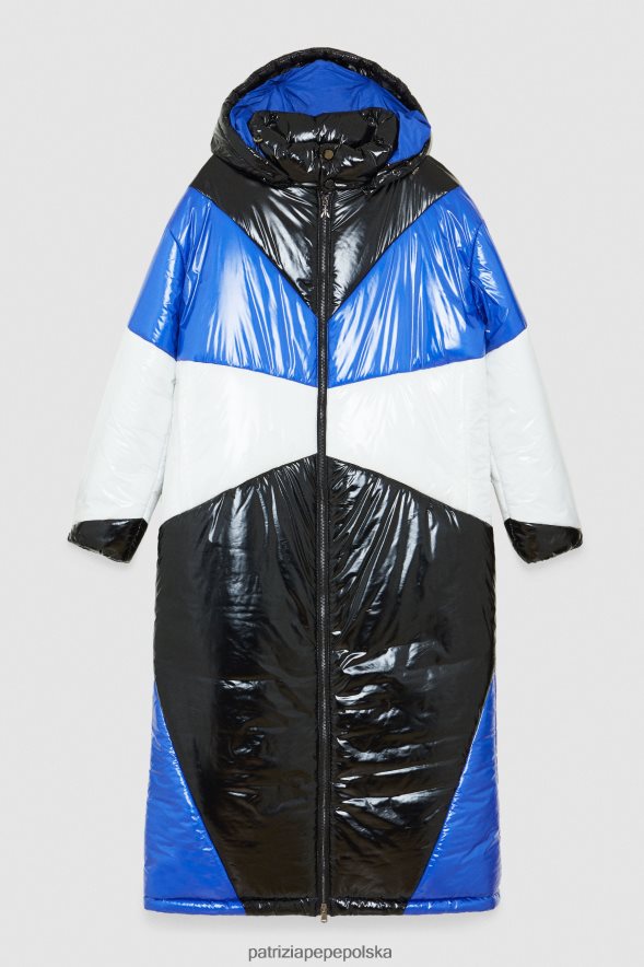 strój Patrizia Pepe kolor bloku kobiety obszerna nylonowa kurtka puchowa 86648849