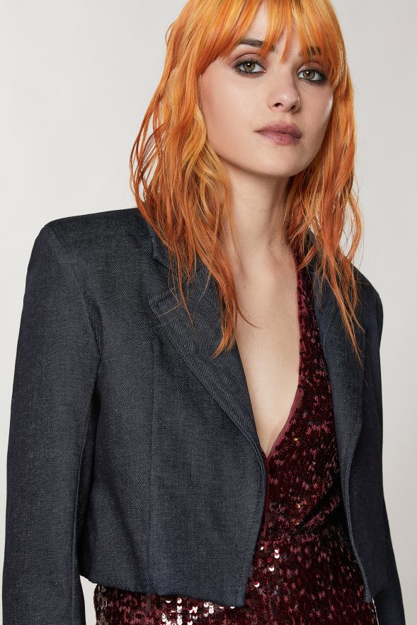 strój Patrizia Pepe Pranie w kolorze granatowym o północy kobiety wygodna kurtka dżinsowa 86648889