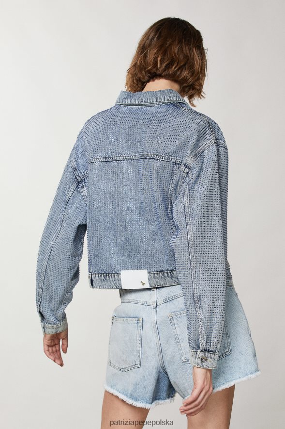 strój Patrizia Pepe jasny kamień klejnot kobiety jeansowa kurtka 866488387