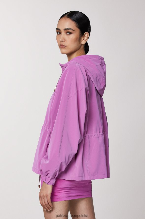 strój Patrizia Pepe orchidea fioletowa kobiety kurtka z kapturem 866488534