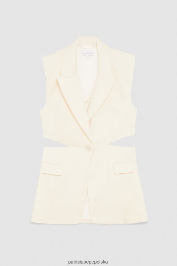 strój Patrizia Pepe pościel biała kobiety wycięta kamizelka 866488228