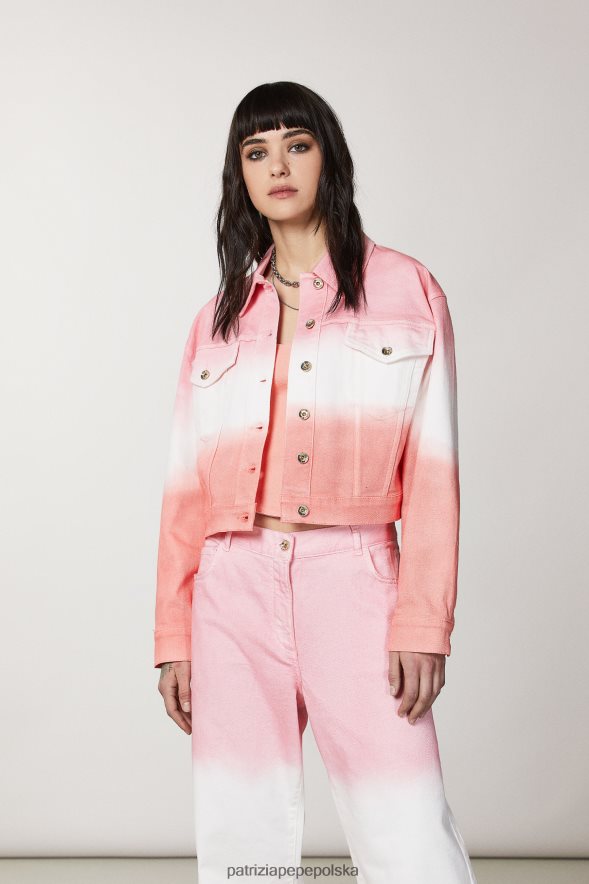 strój Patrizia Pepe soczysta brzoskwinia degrad- kobiety stonowana kurtka dżinsowa 866488501
