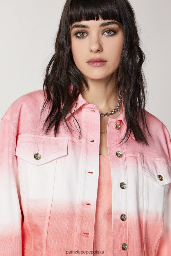 strój Patrizia Pepe soczysta brzoskwinia degrad- kobiety stonowana kurtka dżinsowa 866488501