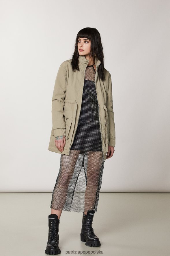 strój Patrizia Pepe szałwia zielona kobiety wyściełana kurtka 866488459