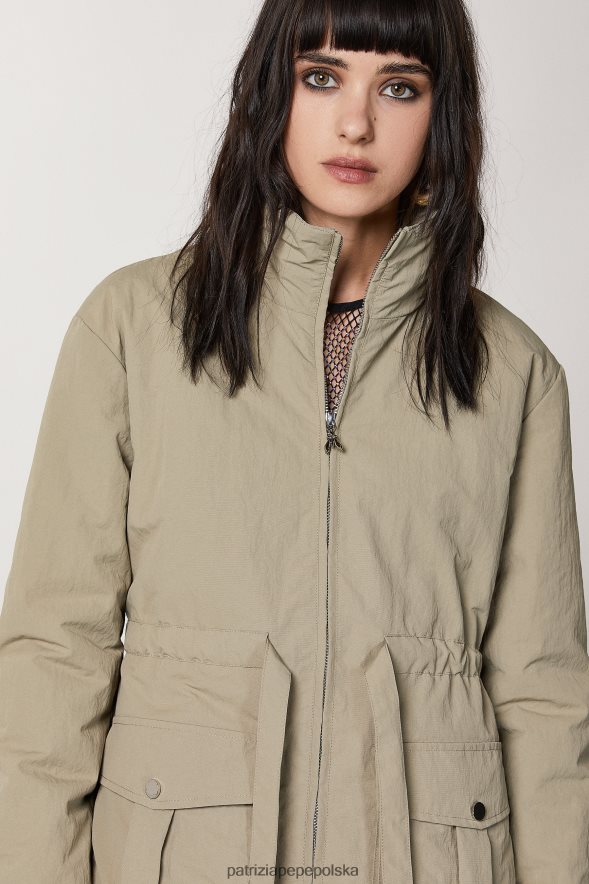 strój Patrizia Pepe szałwia zielona kobiety wyściełana kurtka 866488459
