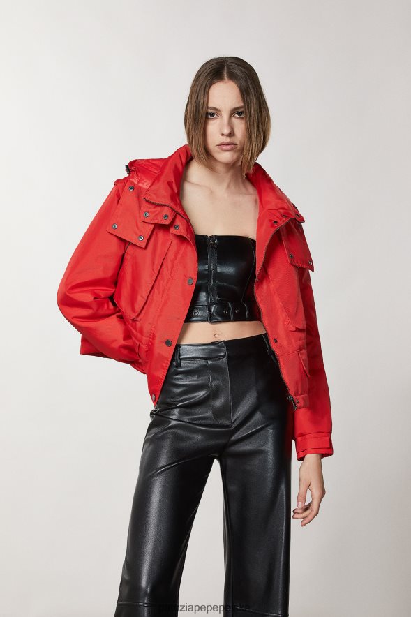 strój Patrizia Pepe wyścigowa czerwień kobiety techniczna kurtka nylonowa 866488142
