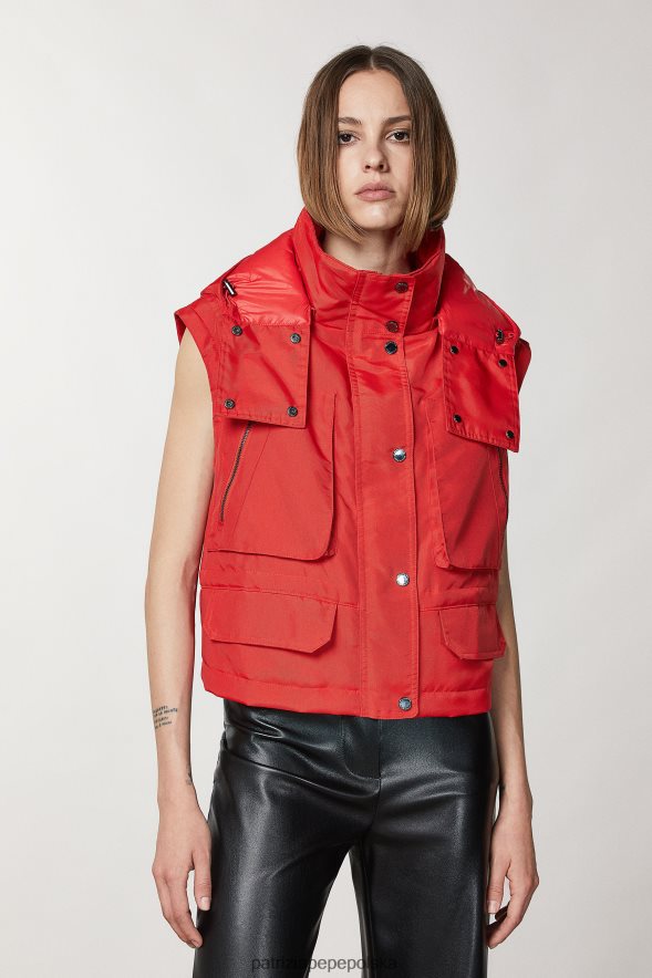strój Patrizia Pepe wyścigowa czerwień kobiety techniczna kurtka nylonowa 866488142