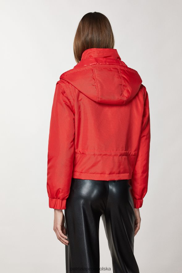 strój Patrizia Pepe wyścigowa czerwień kobiety techniczna kurtka nylonowa 866488142