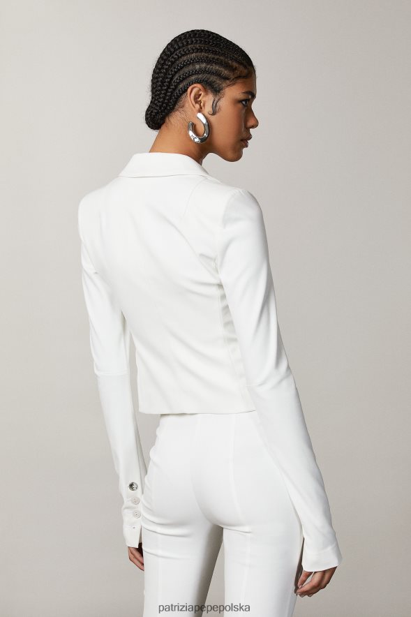 strój Patrizia Pepe Bianco kobiety Marynarka zapinana na 1 guzik 866488594