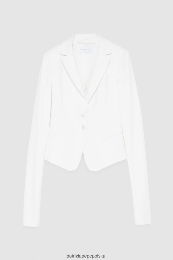strój Patrizia Pepe Bianco kobiety Marynarka zapinana na 1 guzik 866488594