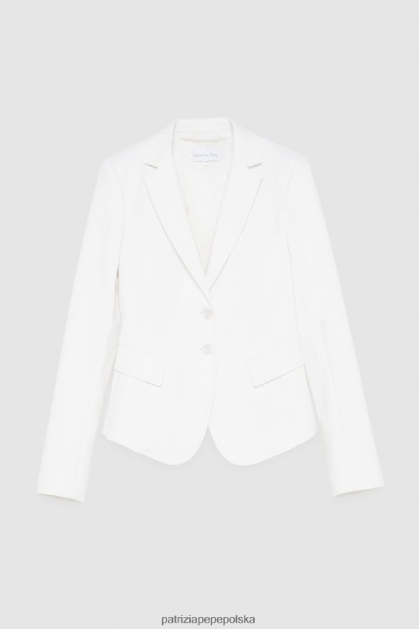 strój Patrizia Pepe Bianco kobiety Wąska marynarka zapinana na 2 guziki 866488587