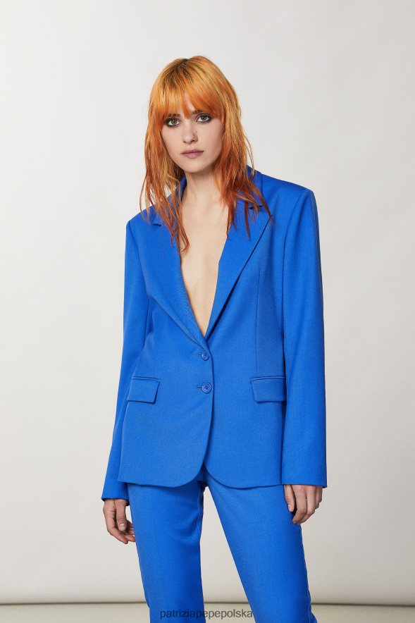 strój Patrizia Pepe Blue Ray kobiety Kurtka flanelowa zapinana na dwa guziki 8664883