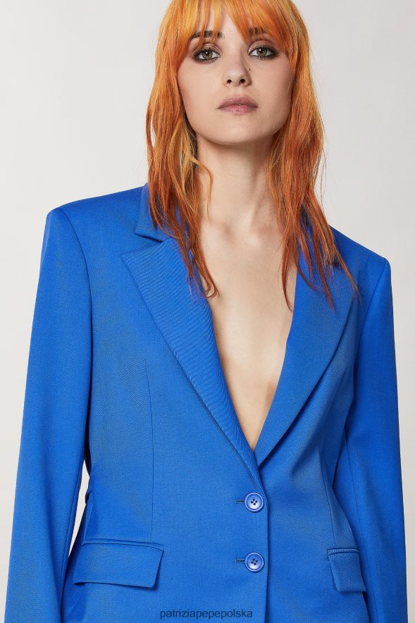 strój Patrizia Pepe Blue Ray kobiety Kurtka flanelowa zapinana na dwa guziki 8664883