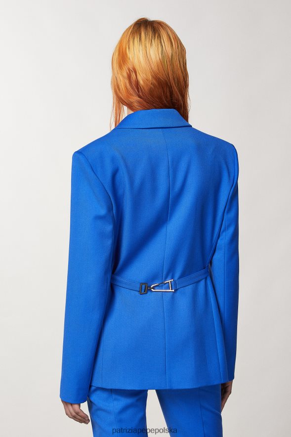 strój Patrizia Pepe Blue Ray kobiety Kurtka flanelowa zapinana na dwa guziki 8664883