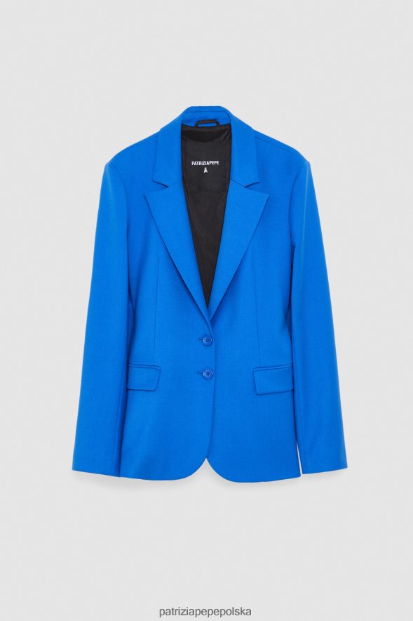 strój Patrizia Pepe Blue Ray kobiety Kurtka flanelowa zapinana na dwa guziki 8664883