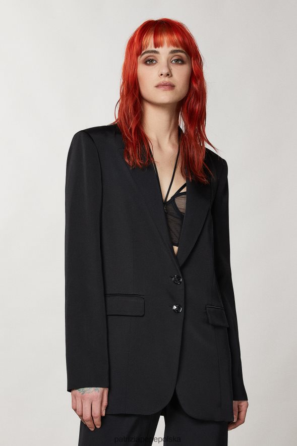 strój Patrizia Pepe Nero kobiety Marynarka zapinana na dwa guziki 866488287