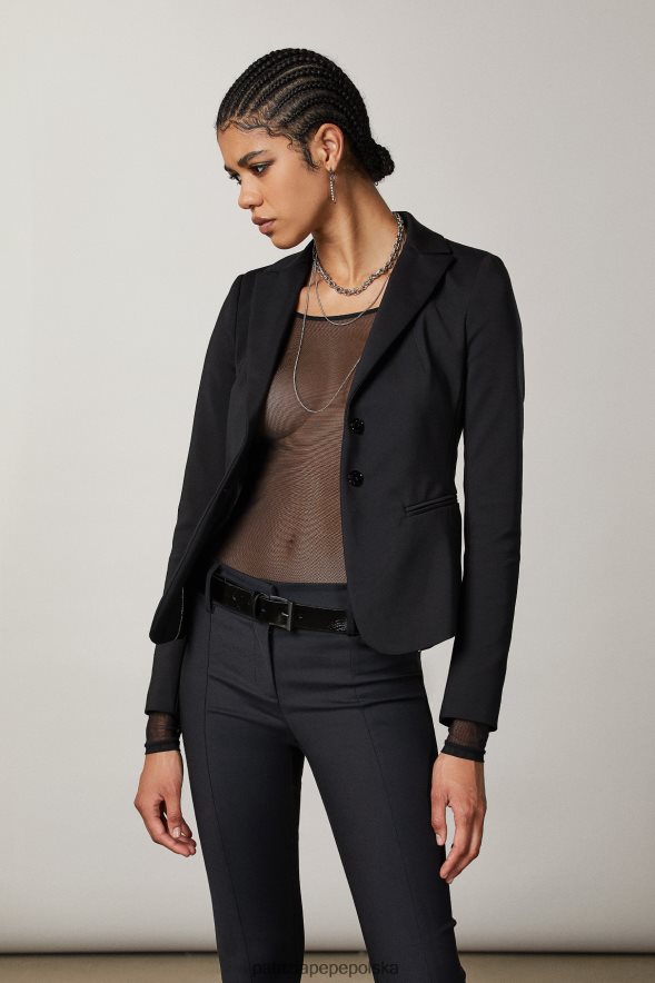 strój Patrizia Pepe Nero kobiety Wąska marynarka zapinana na 2 guziki 866488572
