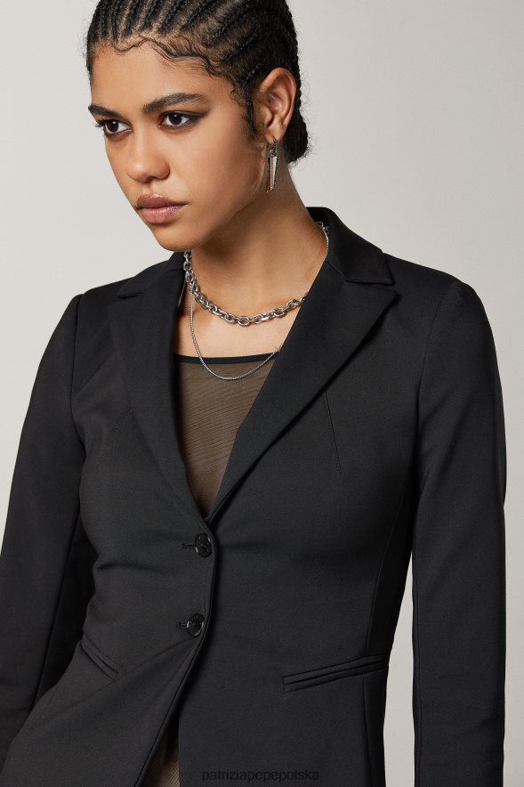strój Patrizia Pepe Nero kobiety Wąska marynarka zapinana na 2 guziki 866488572