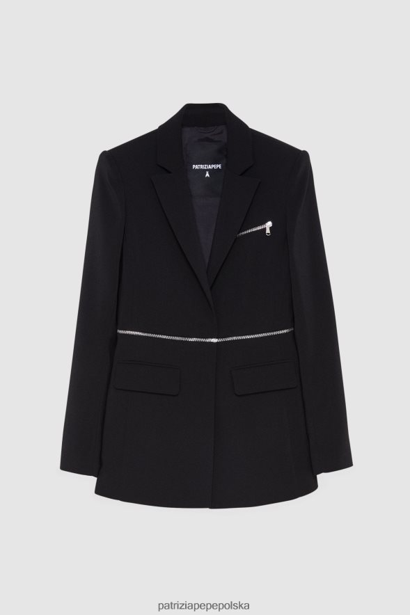 strój Patrizia Pepe Nero kobiety niezbędna kurtka zapinana na zamek 866488516
