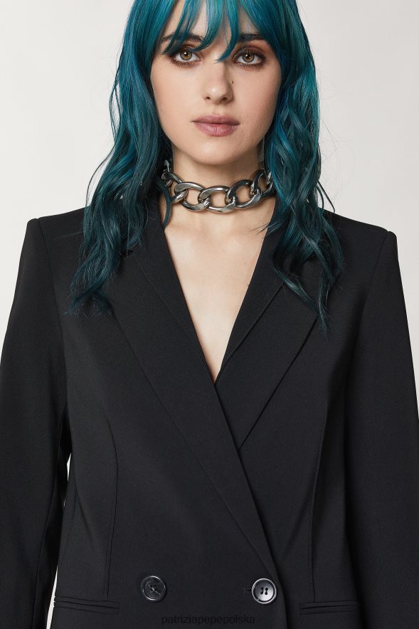strój Patrizia Pepe Nero kobiety niezbędna marynarka dwurzędowa 866488110