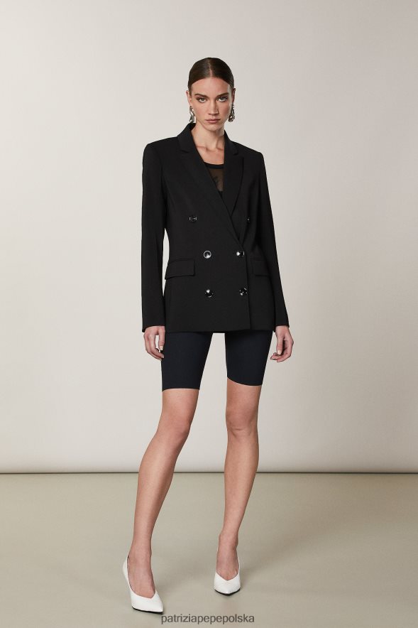 strój Patrizia Pepe Nero kobiety niezbędna marynarka dwurzędowa 866488398
