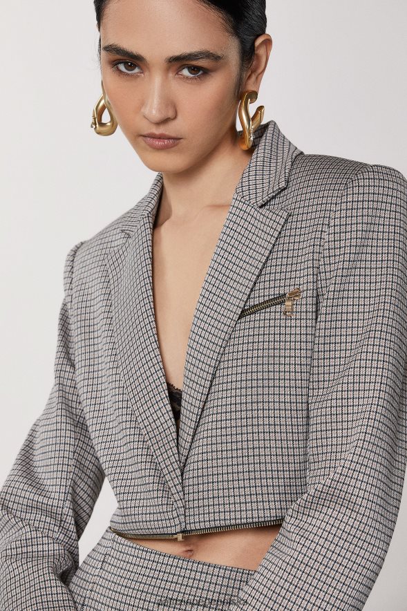 strój Patrizia Pepe beżowy/czarny kobiety kurtka zapinana na zamek 866488483