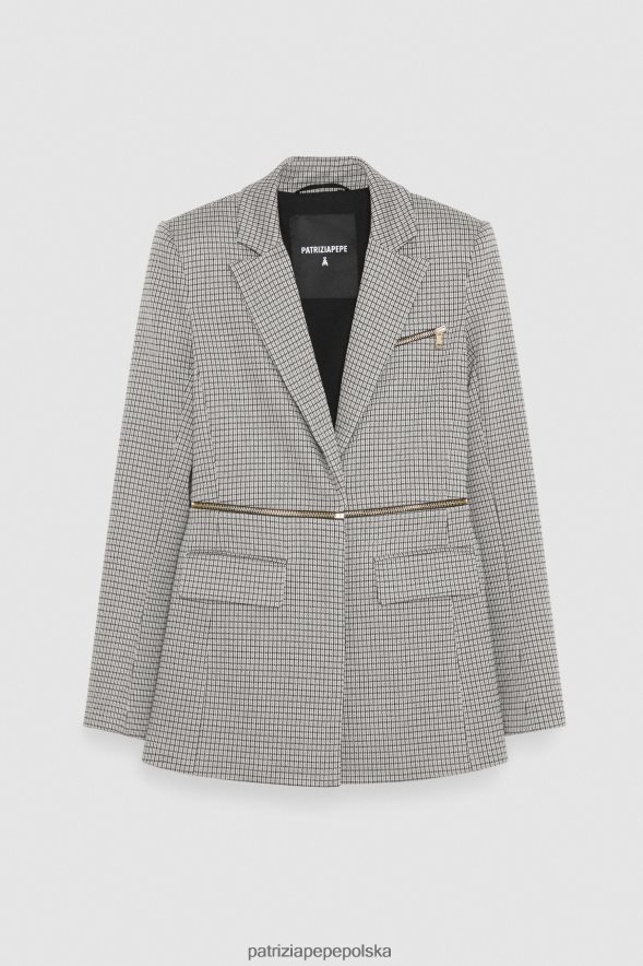 strój Patrizia Pepe beżowy/czarny kobiety kurtka zapinana na zamek 866488483