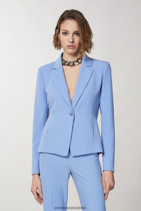 strój Patrizia Pepe ceramiczny niebieski kobiety wycięta marynarka 866488259