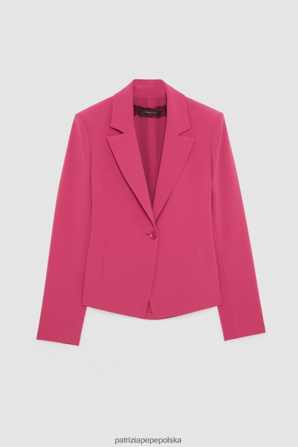 strój Patrizia Pepe ceremonia fuksja kobiety wycięta marynarka 866488311