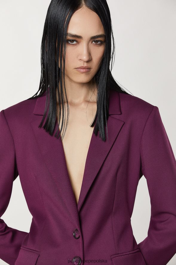 strój Patrizia Pepe futurystyczny fiolet kobiety Kurtka flanelowa zapinana na dwa guziki 86648838