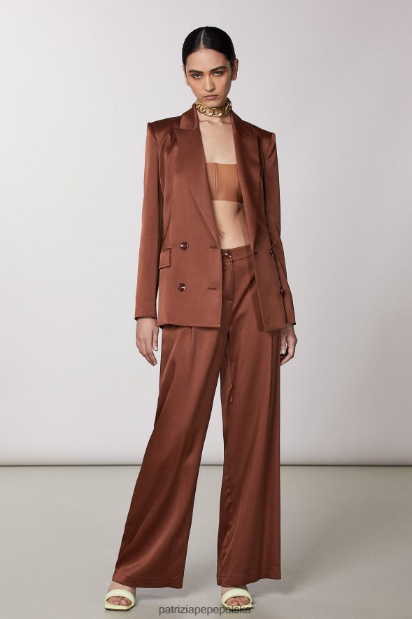 strój Patrizia Pepe gorzka czekolada kobiety dwurzędowa marynarka 866488493