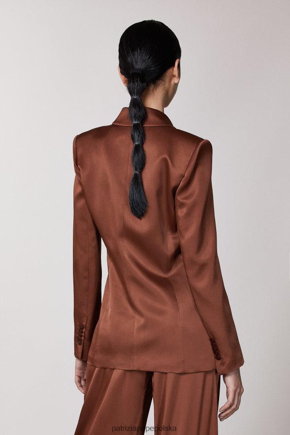 strój Patrizia Pepe gorzka czekolada kobiety dwurzędowa marynarka 866488493