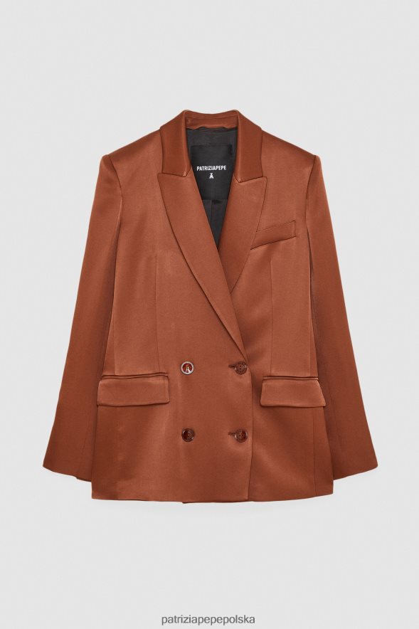 strój Patrizia Pepe gorzka czekolada kobiety dwurzędowa marynarka 866488493